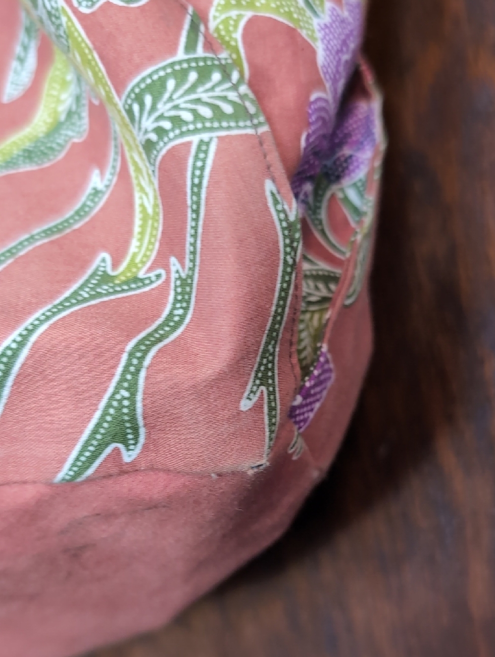 Boho Style Floral Tote Bag in Rust with Pink & Purple Flowers - Picture 2 of 6
